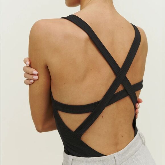 Reformation Reverie knit thong black bodysuit XL $88 - Picture 4 of 5